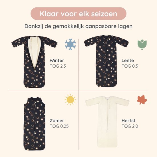 Puckababy 4 seizoenen Slaapzak Baby (6m-2,5y) - 4 Seasons - Eclipse Night — afbeelding 3