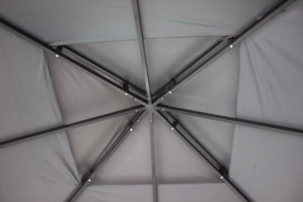 Tuinpaviljoen Europe | 3,5 x 3,5 m | PVC gecoat 300 gr/m² | Grizzly Outdoor | Romantisch | 100% waterdicht | Zonder zijwanden