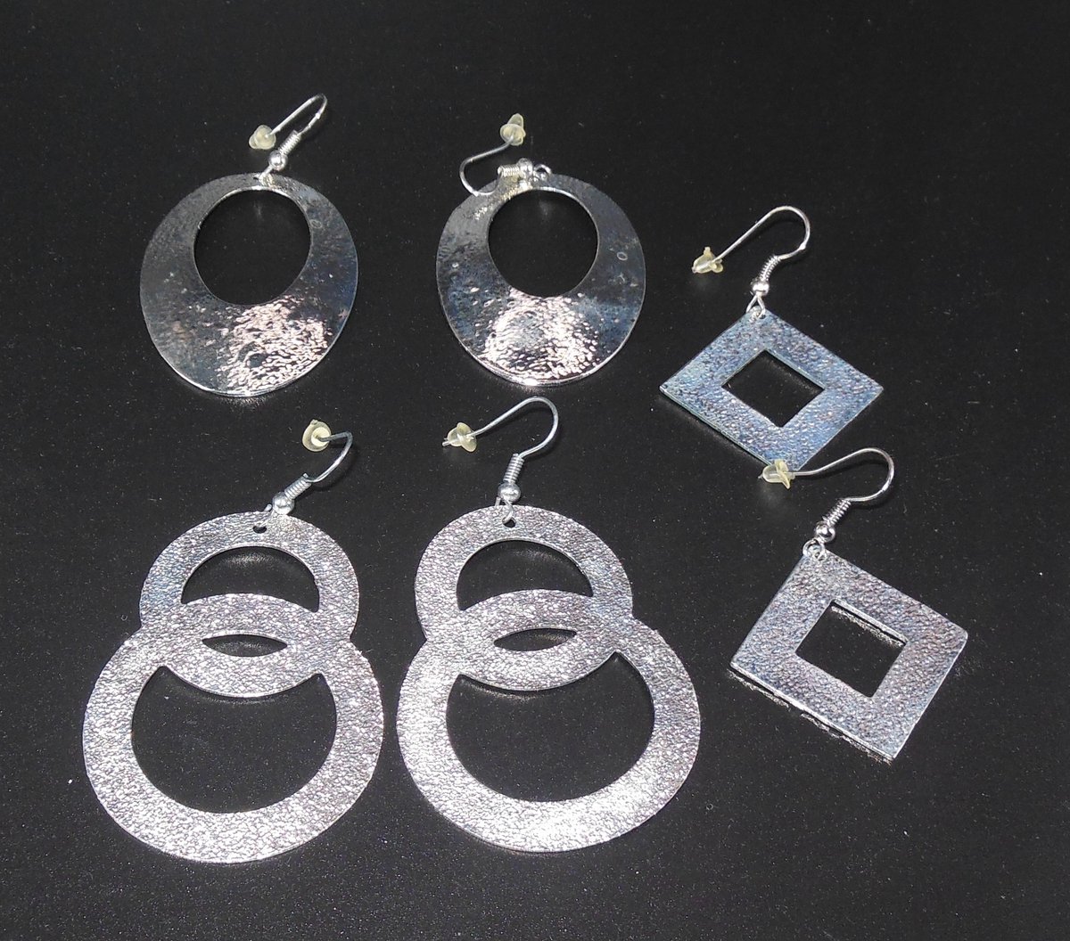 Oorbellen zilver set van 3 stuks.