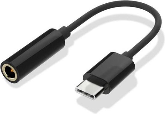 USB-C naar 3,5mm Jack audio adapter - passief / zwart - 0,15 meter | bol