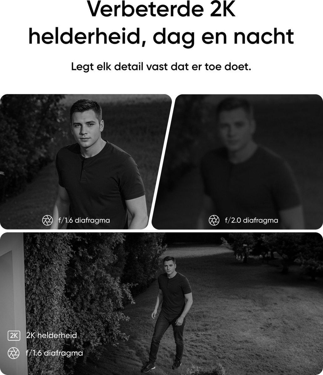 eufy Security Solo Camera E30 – SoloCam - 2K HD-resolutie – 360° Pan & 70° Tilt – AI Auto Lock en Tracking – Zonne-energie met SolarPlus™ Technologie + eufy C30 2K Draadloze Video Deurbel 2K FHD - Accu Zwart – foto 5
