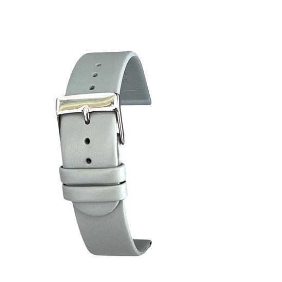 Bracelet de montre-bracelet de montre-12mm-cuir véritable-gris-droit-souple-cuir-plat-12 mm