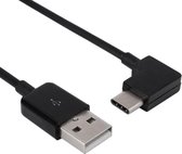 USB-C haaks naar USB-A kabel - USB2.0 - tot 1A / zwart - 1 meter