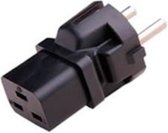 E&T Powercables Stroom adapter C19 (v) - Schuko CEE 7/7 (m) / zwart