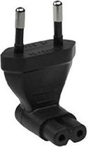 E&T Powercables Stroom adapter C7 (v) - Euro CEE 7/16 (m) - haaks / zwart