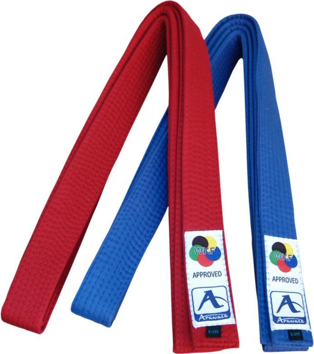 Karateband voor kumite (competitie) Arawaza | rood of blauw - Product Kleur: Rood / Product Maat: 330