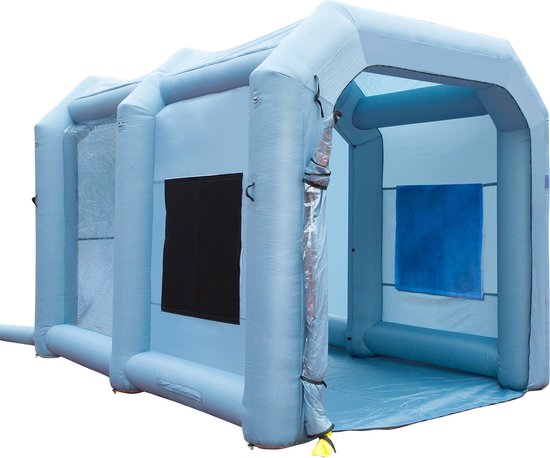 Opblaasbare Spuitcabine, 396x305x274cm, voor Het Spuiten Van Auto'S, Uitgerust Met Filter En 950w Blower, Professionele Verfuitrusting van Merkloos — afbeelding 2