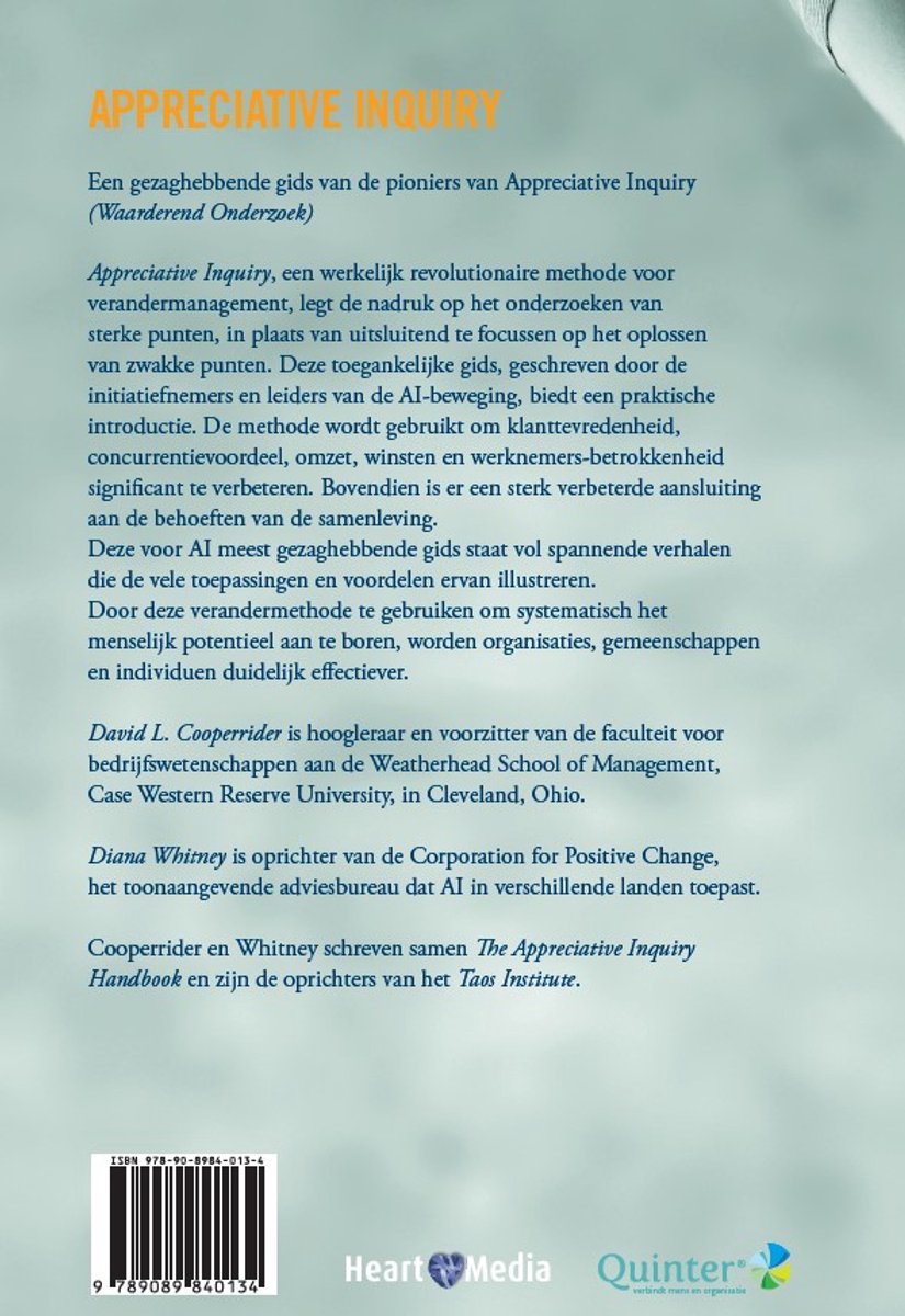 Appreciative Inquiry - back cover