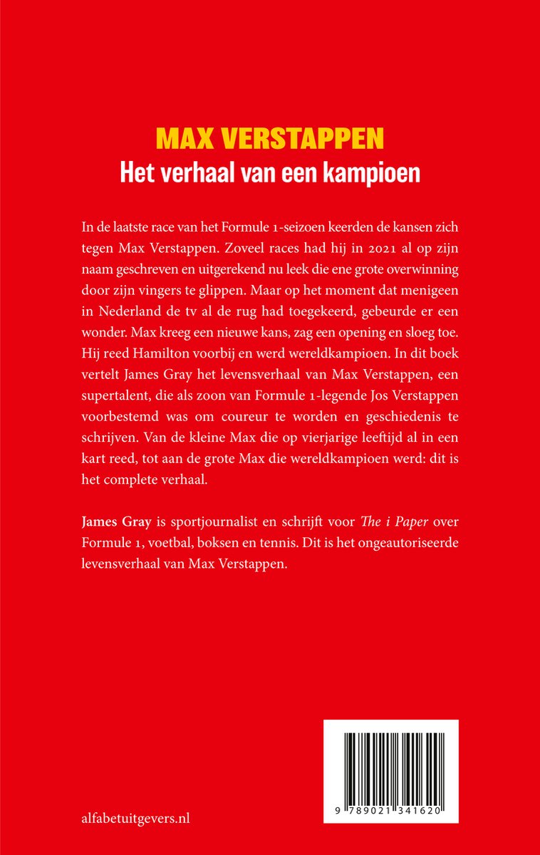 Max Verstappen - back cover