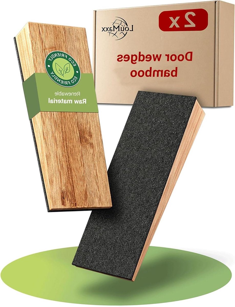 Deurstopper wig van bamboe - vloer hout - natuurlijke houten wiggen