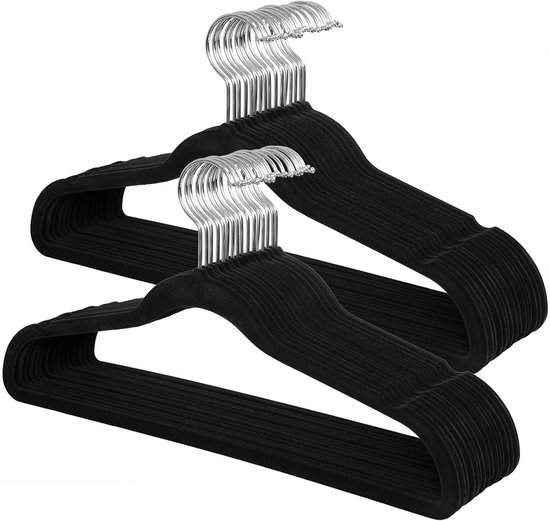 SONGMICS 30-pack kleerhangers, kunststof pakhangers, Heavy-Duty, S-vormige opening, antislip