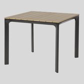 Arezzo tuintafel vierkant polywood teaklook 90x90 cm