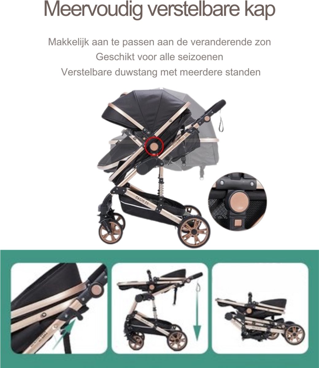 RM Store 3 In 1 Kinderwagen - Luxe Buggy - Baby Stroller - afbeelding 3