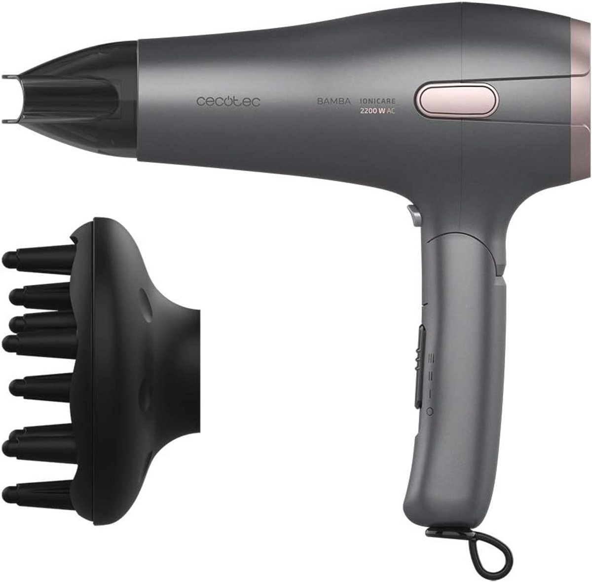Krachtige Professionele IoniCare Föhn met 2100 W en Diffuser – Opvouwbaar en Gemakkelijk op te Bergen