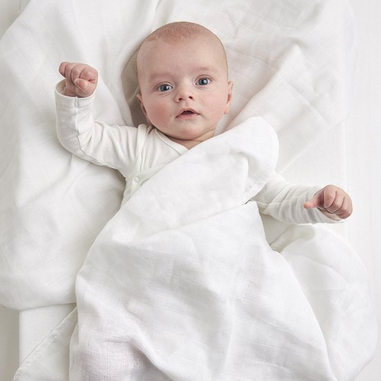 Meyco Baby Uni hydrofiele doeken - 10-pack - biologisch - white - 80x80 cm van Meyco — afbeelding 5