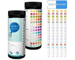 Water teststrips - 14-in-1 drinkwatertester - snelle pH, nitraat, hardheid detectie - voor kraan- & drinkwater analyse - nauwkeurige resultaten - huishouden - multicolor - 100 stuks