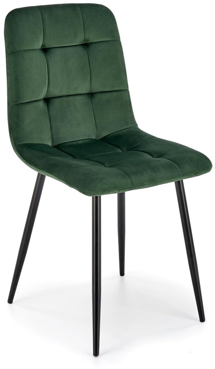 Halmar - Eetkamerstoel - Velvet - Donkergroen - Zwart Staal