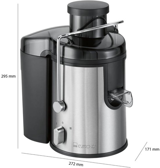 Clatronic AE 3666 - Sapcentrifuge - 400 W - direct sap uitloop - Zwart, RVS van Clatronic — afbeelding 3