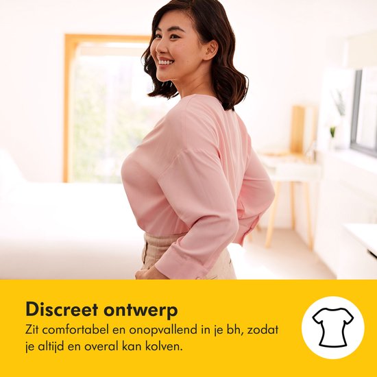 Medela Freestyle Hands-Free borstkolf – Dubbele elektrische handsfree borstkolf – Draagbaar - Transparant/Geel – Inclusief oplaadbare accu
