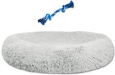 Pawzle Hondenmand - Donut Hondenkussen - Kattenmand - Bed voor Honden & Katten - Wasbaar - 50cm - Grijs