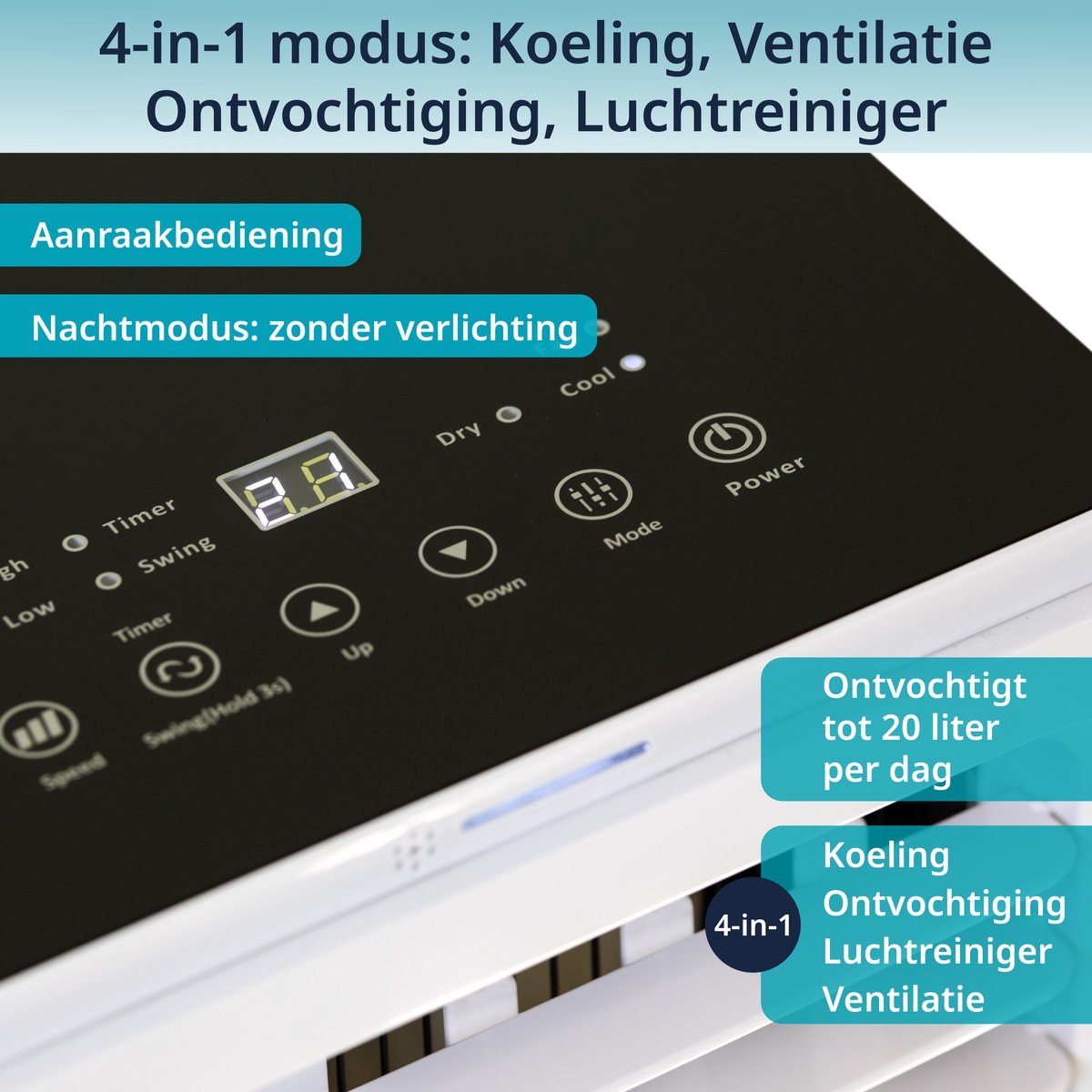 Afbeelding 3 van Könighaus Slimme Mobiele Airco | Snel & Efficiënt | 7000 BTU