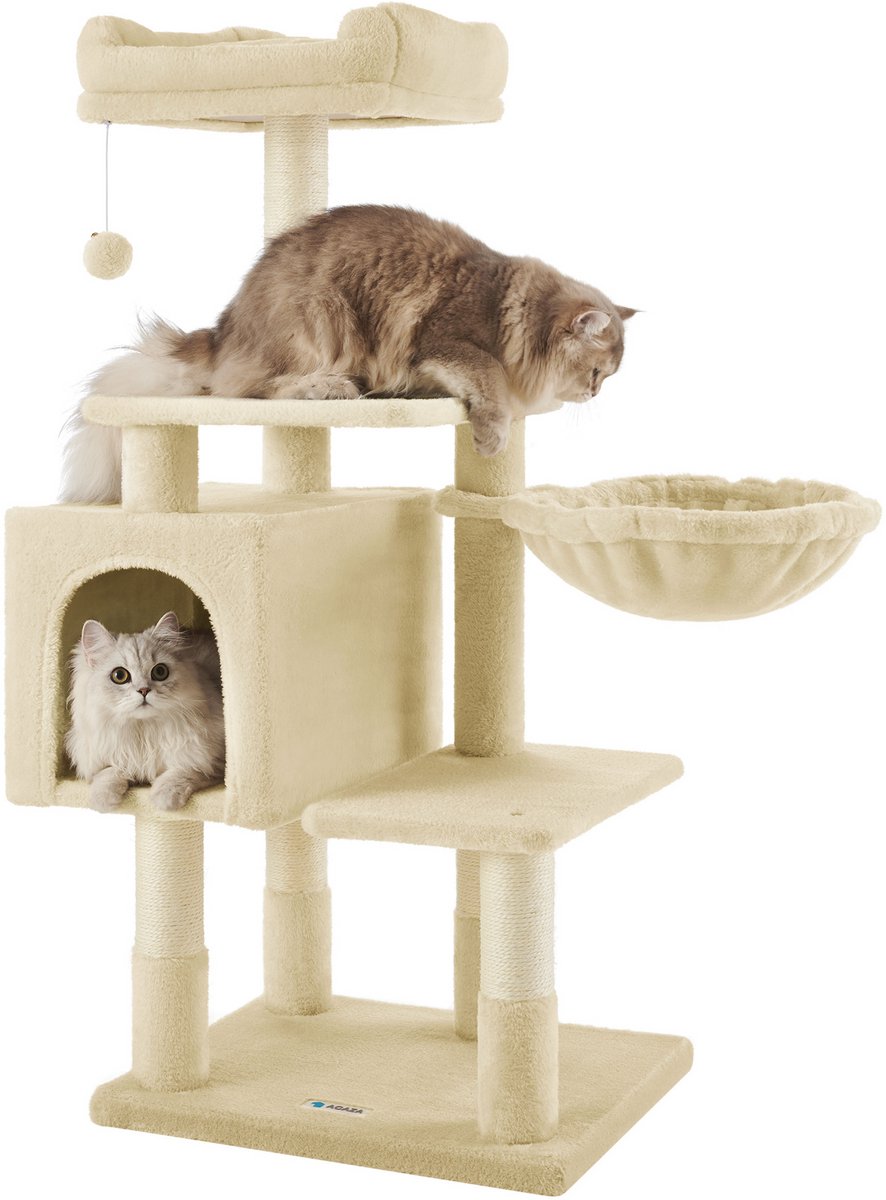 Bol.com ACAZA Krabpaal - Krabpaal voor Grote Katten - Krabpaal voor Katten - 110 cm - Beige - Kattenkrabpaal - Kattenboom - Krab... aanbieding