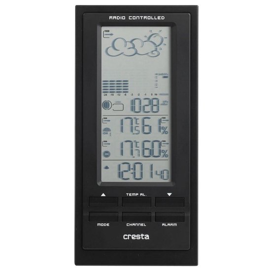 Cresta BAR500 - Weerstation Met Barometer en Hygrometer - Digitaal - Zwart