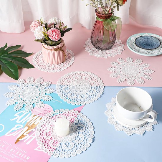 Phantomon 20 Inch Kant Doilies Tafel Placemats Handgemaakte