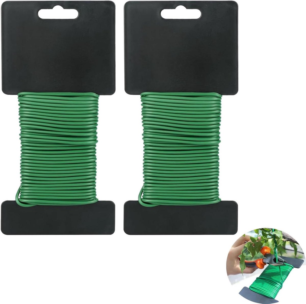 25 mm groen tuindraad 20 m - binddraad voor tuin - zachte stropdas - kunststof - voor vastzetten en ondersteunen van tomaten, bloemen en planten