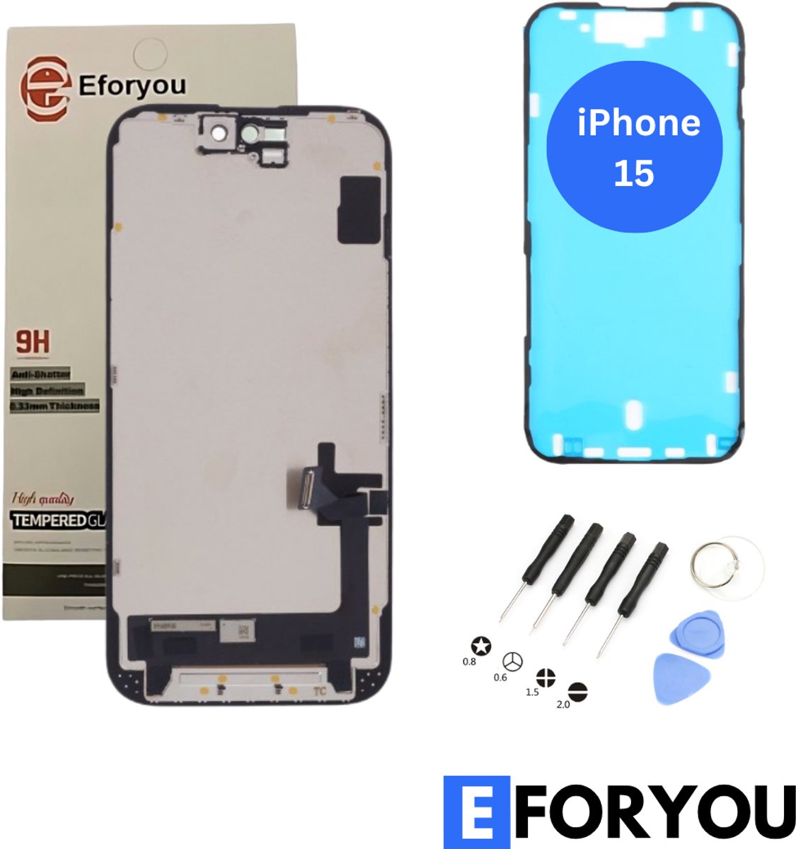 Geschikt voor iPhone 15 scherm LCD & Touchscreen A+ kwaliteit - zwart