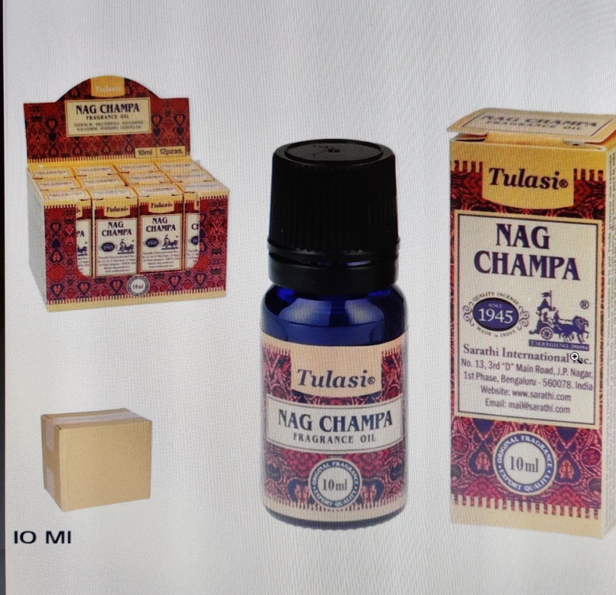 Geurolie Nag Champa - Luchtverfrissers - Fragrance Oil 10 ml 3 stuks