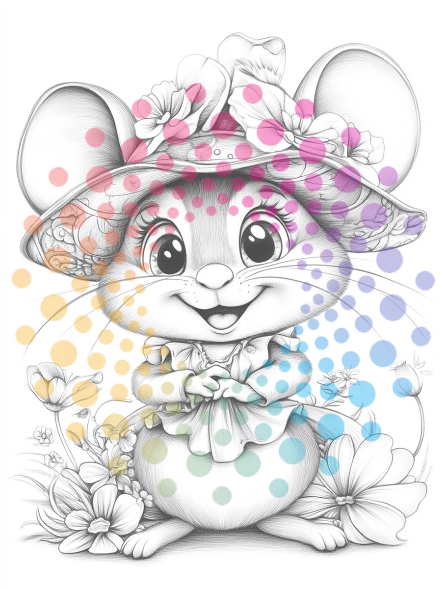 KleurLab® - Zoete Muisjes - Luxe Kleurboek voor Volwassenen - Enkelzijdig bedrukt - 48 unieke kleurplaten op A4 - Fantasy - Dieren & Natuur — afbeelding 10