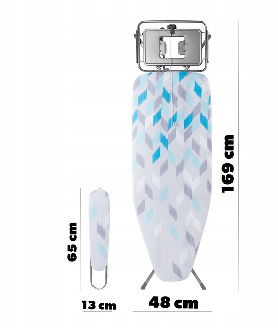 KADAX strijkplank met stopcontact, 130 x 48 cm, stoomstrijkplank KADAX strijkplank met stopcontact, 130 x 48 cm, stoomstrijkplank