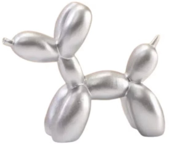 BaykaDecor - Statue unique Ballon chien - Jeff Koons réplique Balloon chien - décoration drôle - Décoration chambre enfant - Argent 9 cm