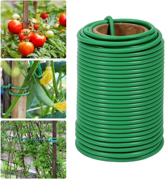 Groene tuindraad 35 mm x 20 m voor het binden van planten en bloemen