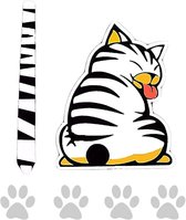 Iprokiu Leuke kat achterwisser sticker voor auto cartoon dier auto sticker dubbelzijdig bedrukt grappige kat bewegende staart zwaaien wisser sticker kat achterruit sticker voor SUV auto decor