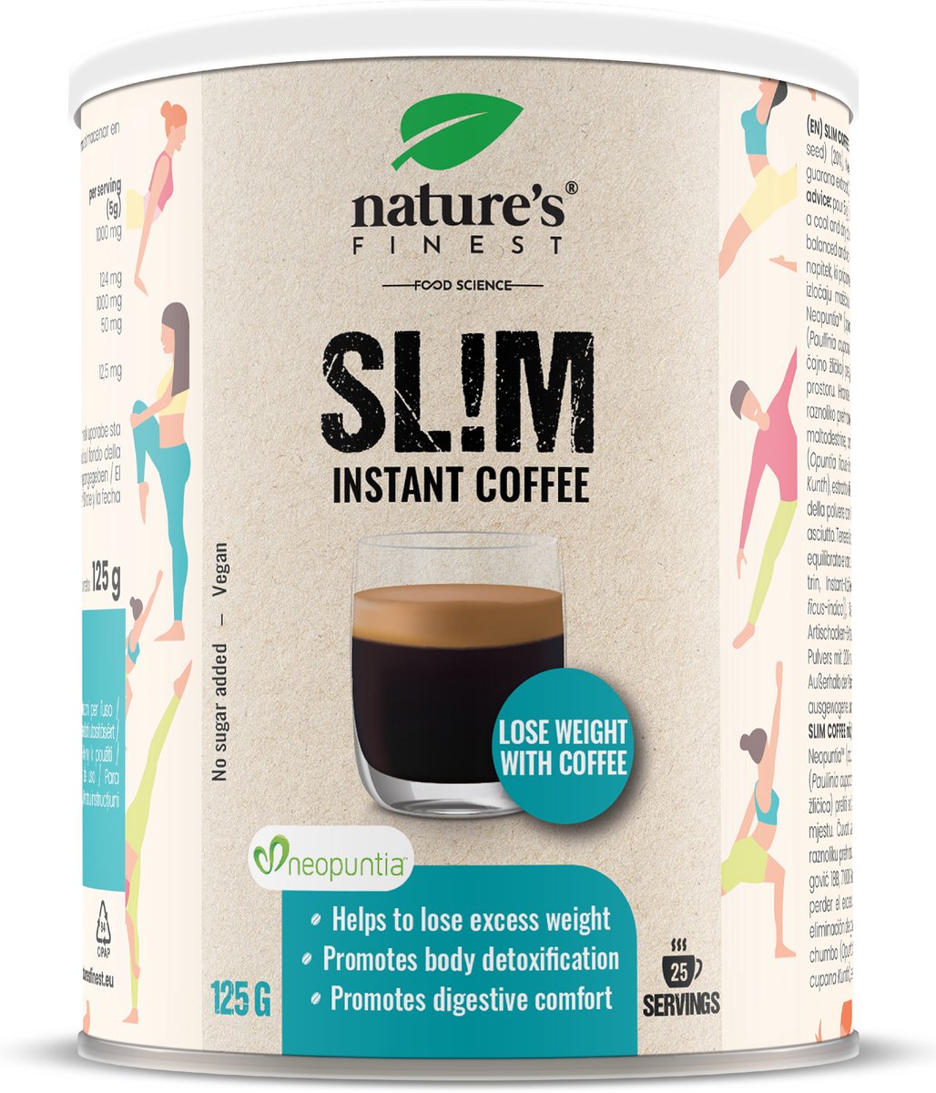Goedkoopste Nature's Finest Sl!m Coffee | 4-in-1 Heerlijke koffie, helpt je gewicht te verliezen, onbedwingbare trek onder controle te houden, de spijsvertering te verbeterenactie - Klinisch bewezen Neopuntia™, guarana, artisjok extract, veganistisch