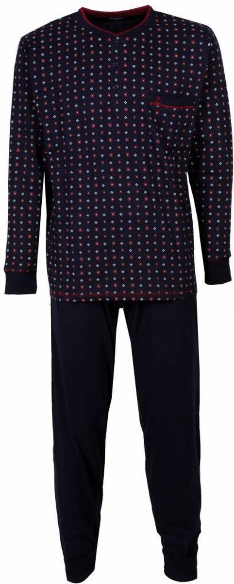 Paul Hopkins Heren Pyjama - Katoen - Met Boorden - Blauw - Maat S