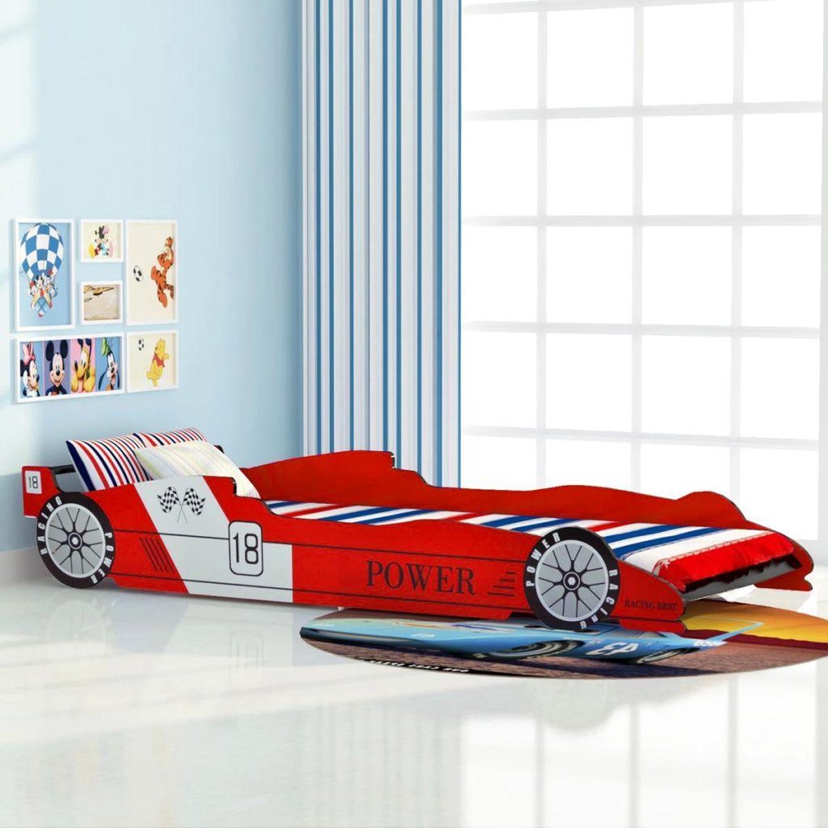 vidaXL Kinderbed - raceauto - rood - 90x200 - cm