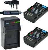 ChiliPower 2 x DMW-BLF19 accu's voor Panasonic - Charger Kit + car-charger - UK version
