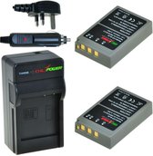 ChiliPower 2 x BLS-5 accu's voor Olympus - Charger Kit + car-charger - UK version