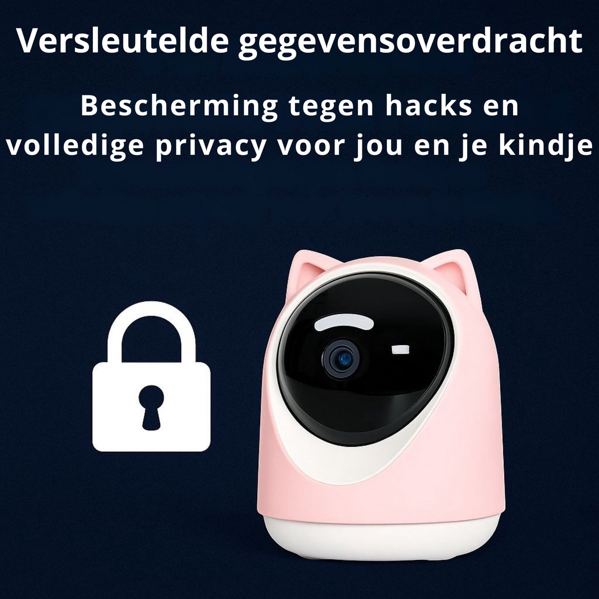 Afbeelding 3 van Babyfoon met App & Wifi – 2K HD Camera, Nachtzicht & Bewegingsdetectie – Slimme Baby Monitor Roze