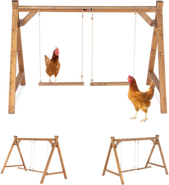 MaxxPet Poulailler Balançoire double pour poules Jouets pour