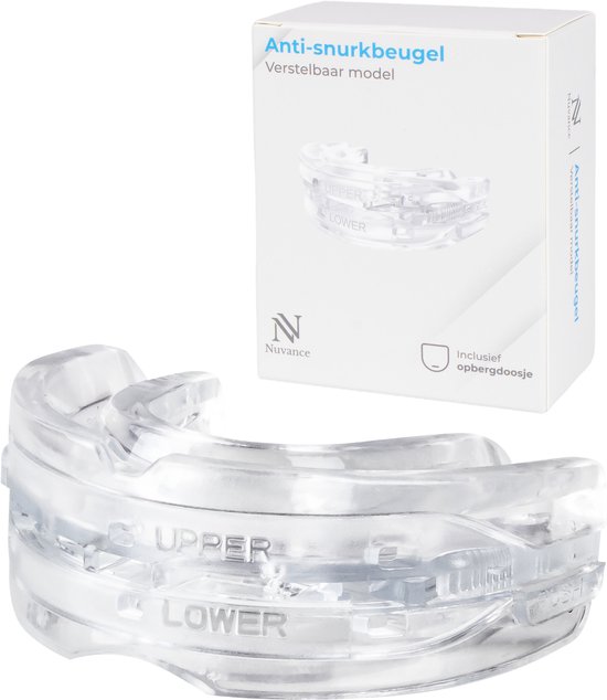 Nuvance - Anti Snurk Beugel - Incl. eBook - Anti Snurk - Snurkbeugel - Verstelbaar - Snurkbeugels voor Man en Vrouw - Anti Snurk Producten - Bpa vrij - Transparant