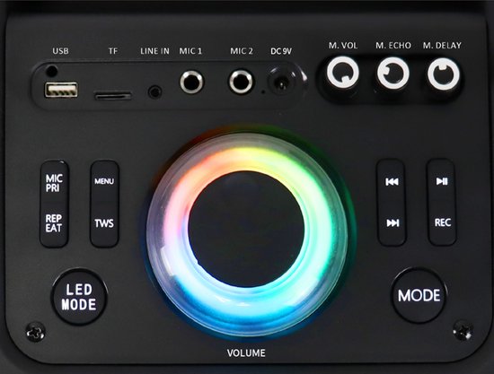 N-GEAR THE FLASH 1040 - Bluetooth Karaoke Speaker - 10 Inch Woofer - Discolicht - Draadloze Microfoon - Krachtige party speaker met lichtshow en TWS - 400w — afbeelding 5