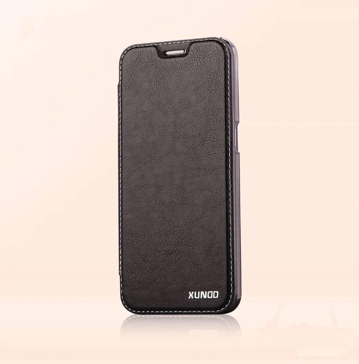 Xundd Galaxy S7 Edge PU leather flip folio hoesje met transparant back cover Zwart