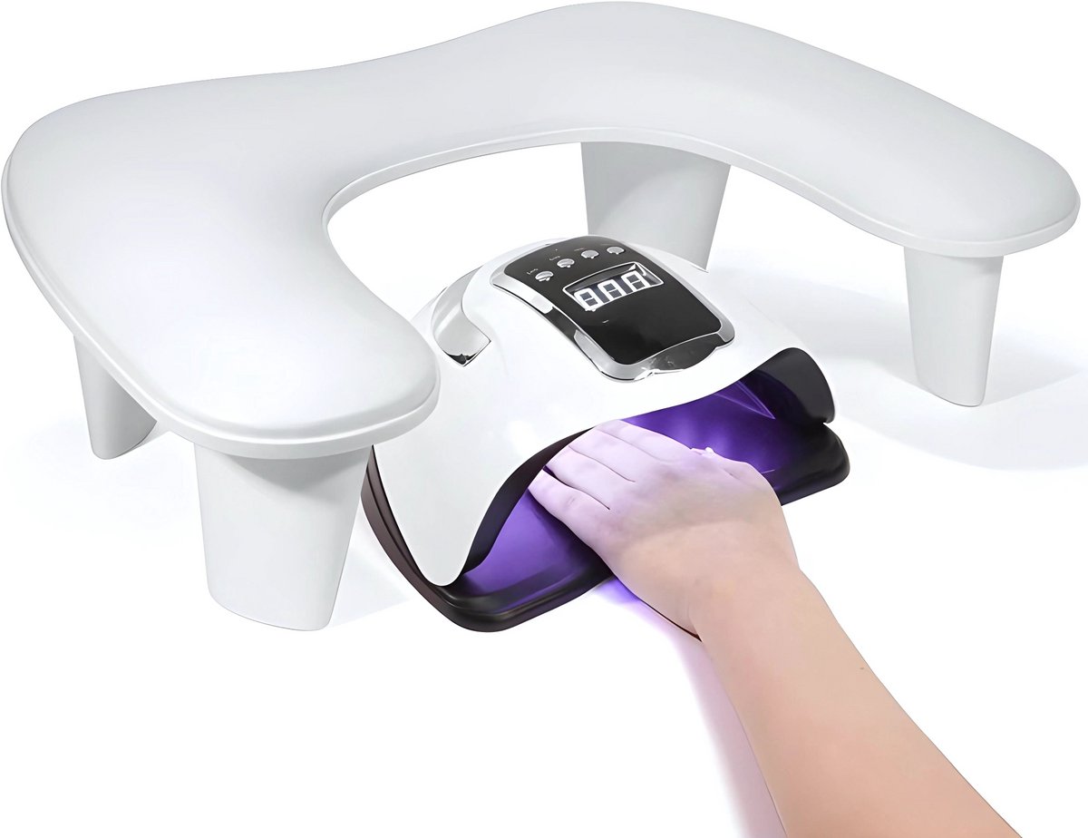 Regentech Professionele Nagellamp Armsteun – Verstelbaar Manicure Kussen & Handsteun – Nagelstandaard voor Salon – Wit