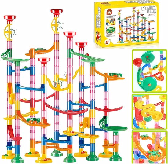 Knikkerbaan - Speelgoed vanaf 6 jaar - 109 onderdelen - Plastic knikkers inbegrepen - Veel plezier