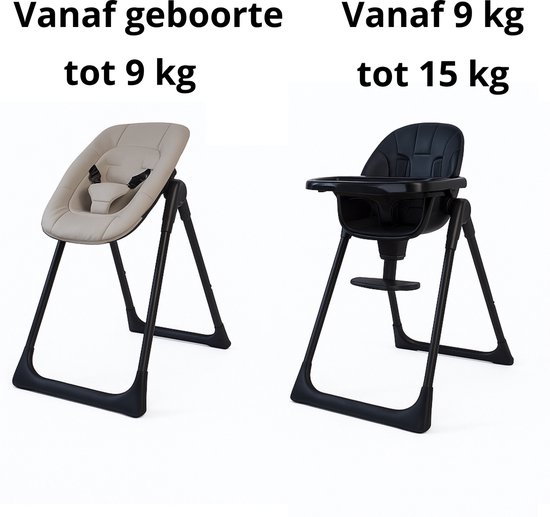 Born Lucky Kinderstoel 2 in 1 Rolf Met Babysit / Babystoel - Verstelbaar & Inklapbaar - Vanaf Geboorte tot 3 Jaar - Zwart van Born Lucky — afbeelding 2