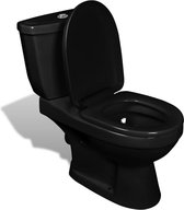 Toilet met stortbak (zwart)